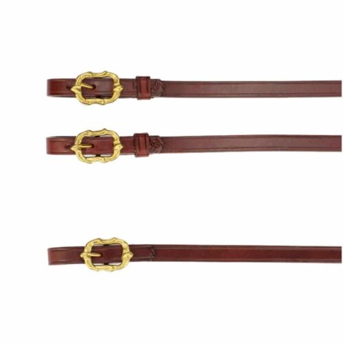 Baroque Brown leather reins with gold Cortesia buckles from Picadera