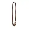 semi bridle and crownpiece with cheekpiece for brown leather curb bit with gold cortesia buckles from Picadera