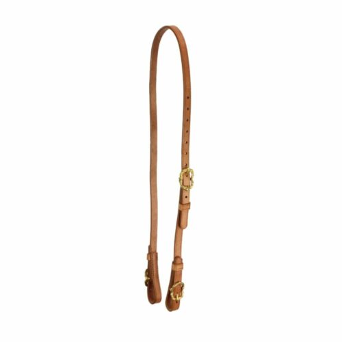 semi bridle and crownpiece with cheekpiece for curb bit in natural brown leather with gold colored cortesia buckles from Picadera