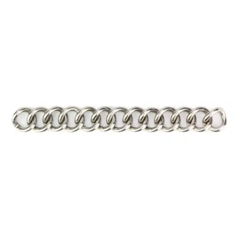 Kinnkette aus Edelstahl mit 14 breiten Ringen und einer Länge von 20 cm