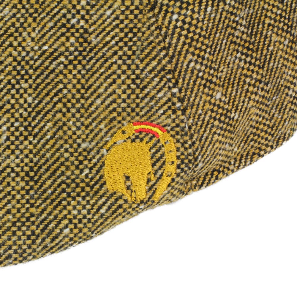 Flatcap Vaqueramütze mit Pferde Stickerei Braun bei Picadera Detail