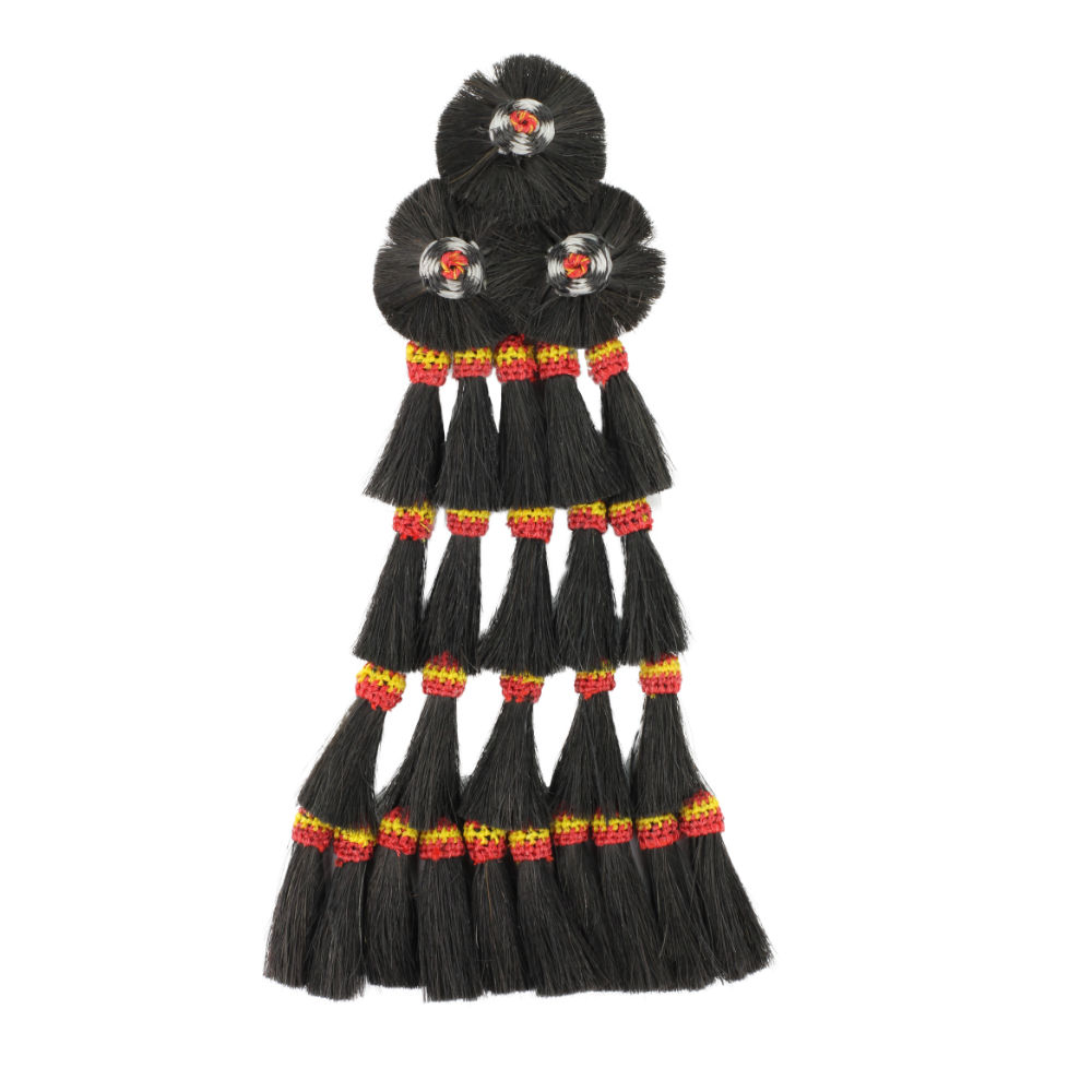 Mosquero mit 25 Borlas in Schwarz mit spanischen Farben von Picadera