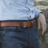 Spanish leather belt Vaquero for men Picadera