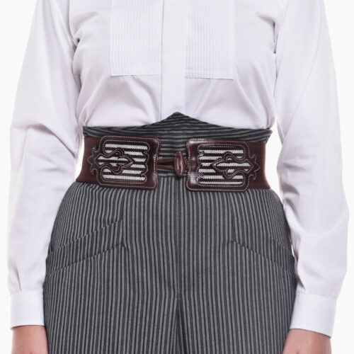 Waist belt for Spanish riding skirt in brown by Picadera