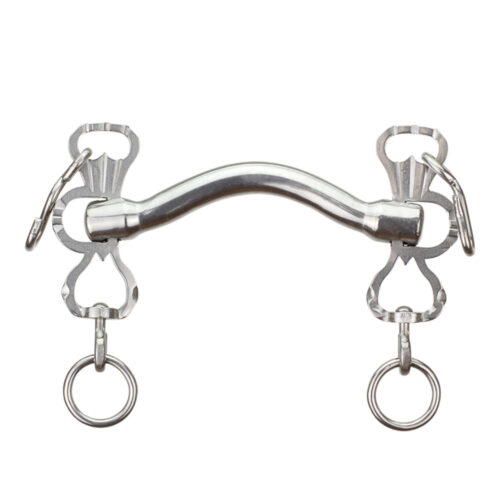Spanish baby Curb Bit with small lever and Mullen Mouth mouthpiece  stainless steel at Picadera