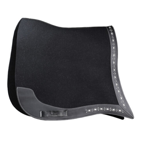Felt Saddle Pad PICA in curved Baroque shape in black at Picadera
