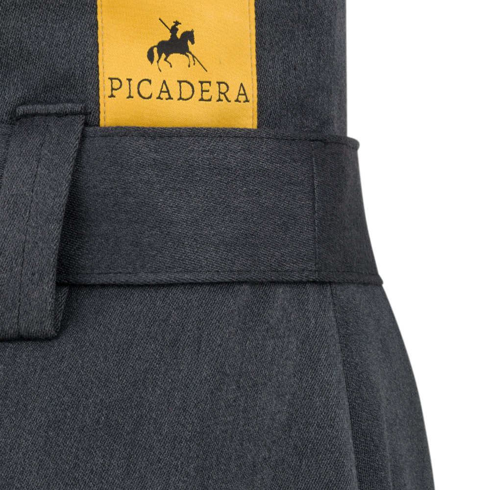 Hosenrock für Reiten und Alltag Modell Hedy in Grau mit Hochbund und Gürtel bei Picadera