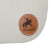 Filzschabracke Ronda in Dressur Form in Creme mit hellbraunem Leder Logo bei Picadera