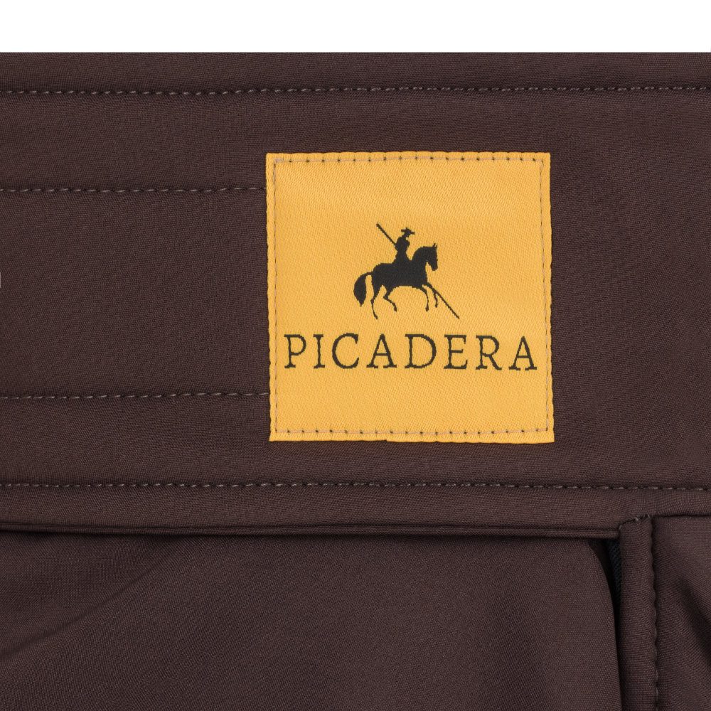 Thermo Reitrock Elda aus Softshell in Braun Logo von Picadera