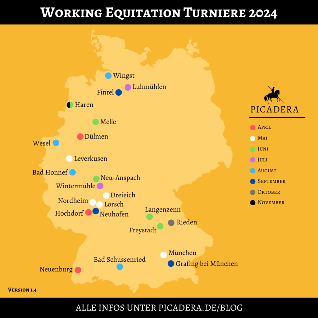 Working Equitation Turniere 2024 Deutschland Karte von Picadera V1.4