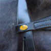 Spanish browband Corelli with fringes Mosquero in black in detail on the horse at Picadera